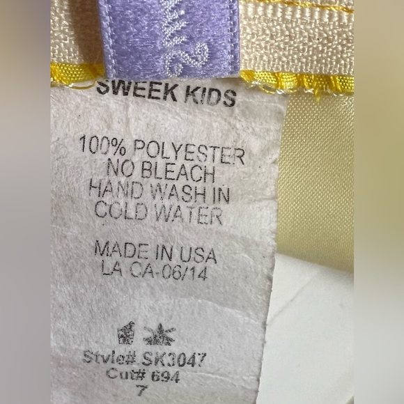 Sweet Kids USA Yellow Rose Dress Girls 7 - Picture 3 of 4